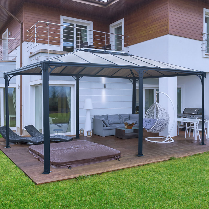 16'x12' (4.8x3.6m) Palram Canopia Martinique 5000 Grey Garden Gazebo online kaufen