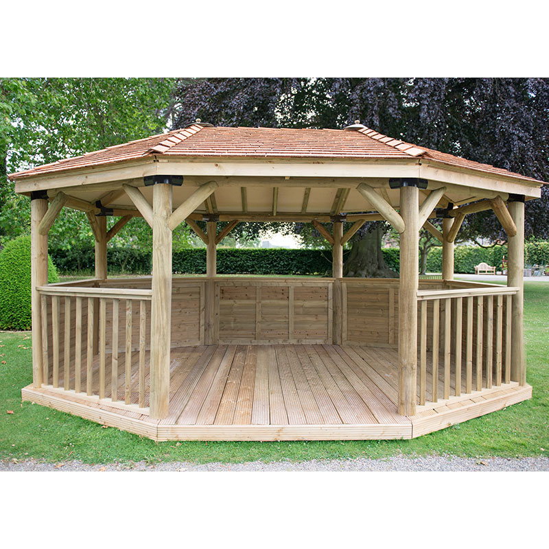 17'x12' (5.1x3.6m) Premium Oval Wooden Garden Gazebo with New England Cedar Roof - Seats up to 22 people online kaufen