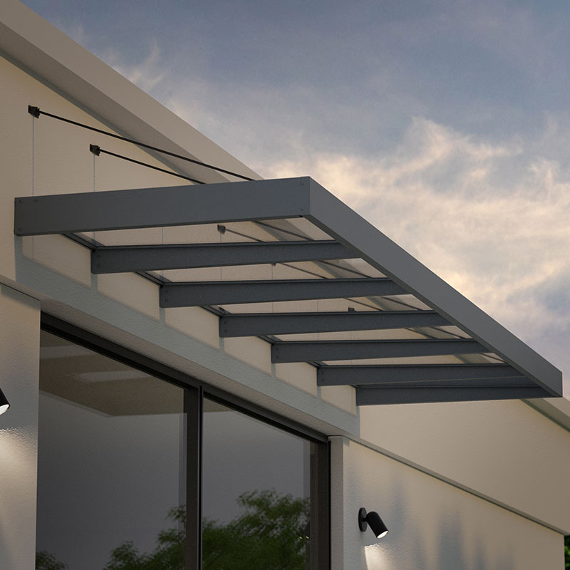 18â6 x 4â7 Palram Canopia Sophia XL 6000 Grey Clear Door Canopy (5.65m x 1.4m) online kaufen