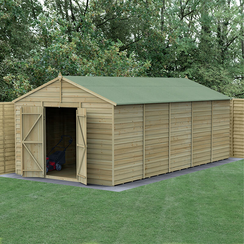 20' x 10' Forest 4Life 25yr Guarantee Overlap Pressure Treated Windowless Double Door Apex Wooden Shed (5.96m x 3.21m) online kaufen