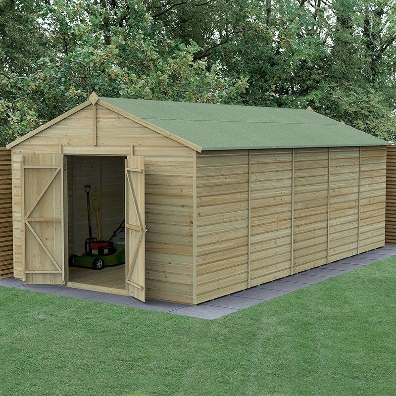 20' x 10' Forest Beckwood 25yr Guarantee Shiplap Pressure Treated Windowless Double Door Apex Wooden Shed (5.96m x 3.21m) online kaufen