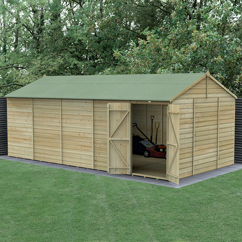 20' x 10' Forest Beckwood 25yr Guarantee Shiplap Pressure Treated Windowless Double Door Reverse Apex Wooden Shed (5.96m x 3.21m) online kaufen