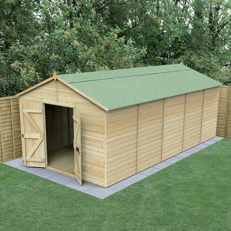20' x 10' Forest Timberdale 25yr Guarantee Tongue & Groove Pressure Treated Windowless Double Door Apex Shed (3.21m x 6.00m) online kaufen