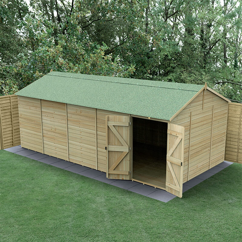 20' x 10' Forest Timberdale 25yr Guarantee Tongue & Groove Pressure Treated Windowless Double Door Reverse Apex Shed (6.00m x 3.21m) online kaufen