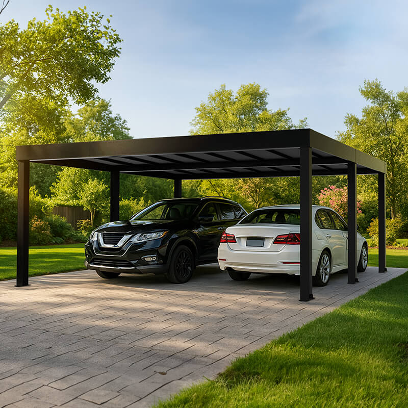 20' x 20' Palram Canopia Oslo Black Metal Double Carport (5.96m x 6.07m) online kaufen