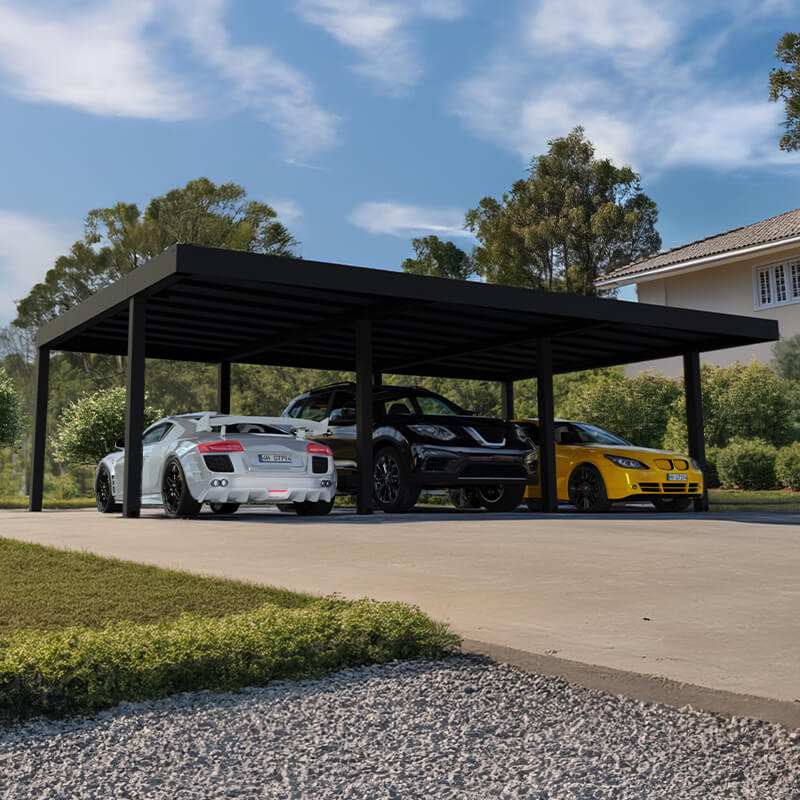 20' x 30' Palram Canopia Oslo Black Metal Triple Carport (5.96m x 9.01m) online kaufen