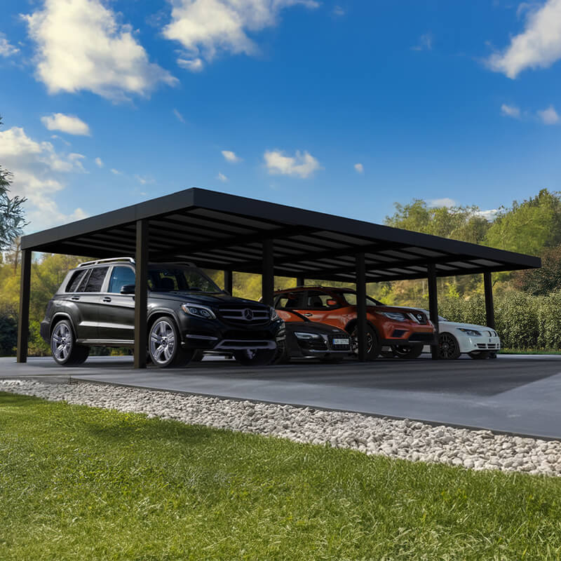 20' x 40' Palram Canopia Oslo Black Metal Quad Carport (5.96m x 11.95m) online kaufen