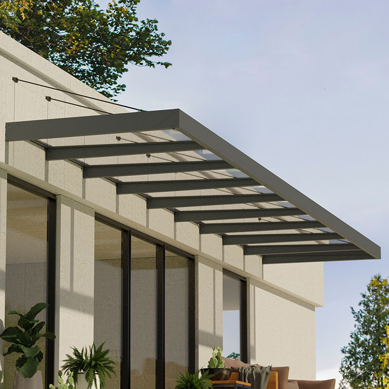 27'9 X 4'7 Palram Canopia Sophia XL 9000 Grey Clear Door Canopy (8.45m x 1.4m) online kaufen