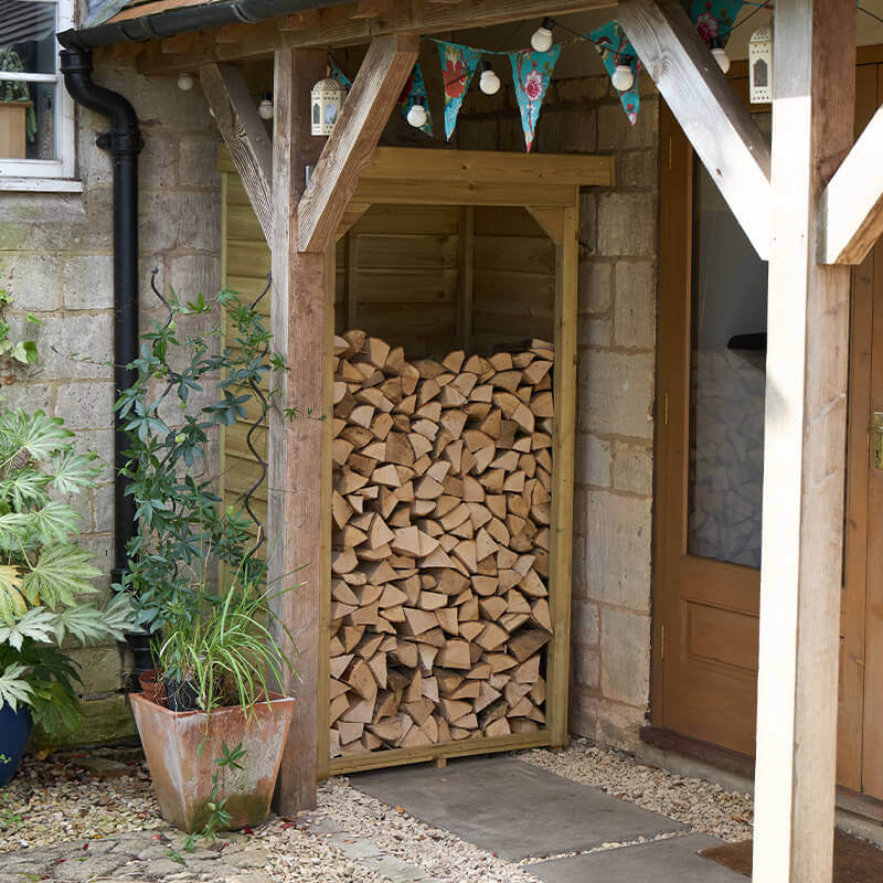 3' x 2'10 Forest Pent Small Overlap Log Store (0.92m x 0.86m) online kaufen