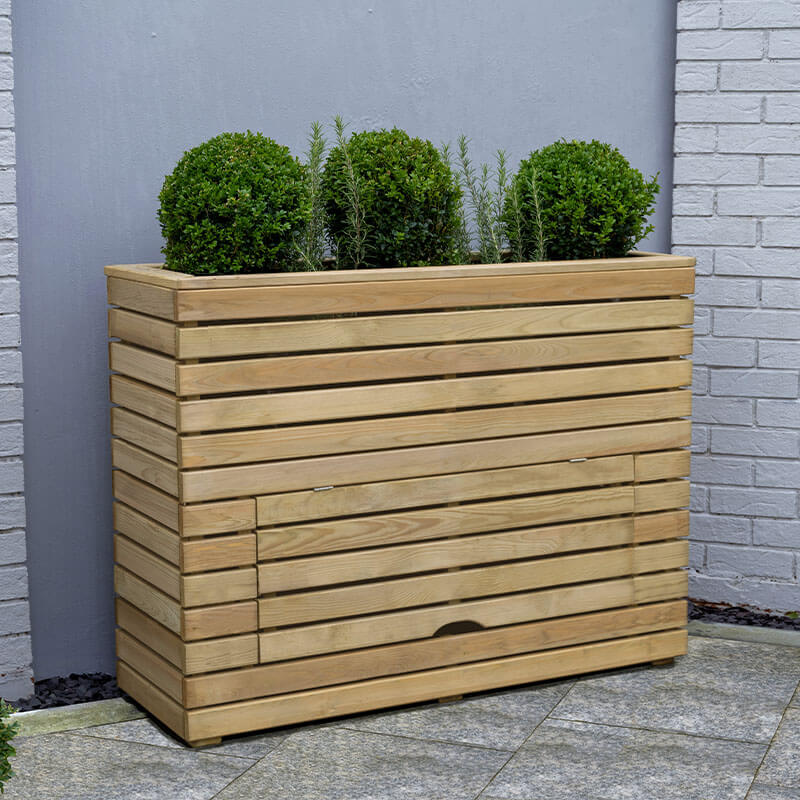 3'11 x 1'4 Forest Linear Tall Wooden Garden Planter with Storage (1.2m x 0.4m) online kaufen