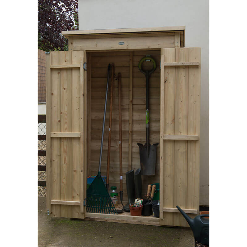 3'6 x 2' Forest Overlap Tall Pent Wooden Garden Storage Tool Store - Outdoor Patio Storage (1m x 0.55m) online kaufen