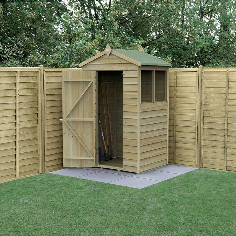 4' x 3' Forest 4Life 25yr Guarantee Overlap Pressure Treated Apex Wooden Shed (1.34m x 1m) online kaufen