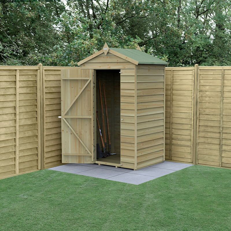 4' x 3' Forest 4Life 25yr Guarantee Overlap Pressure Treated Windowless Apex Wooden Storage Shed (1.34m x 1m) - Next Working Day Delivery online kaufen
