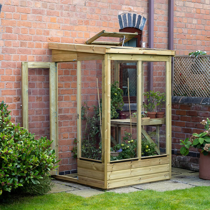 4' x 4' Forest Wallscape Lean To Greenhouse with Open Back (1.28m x 1.34m) online kaufen