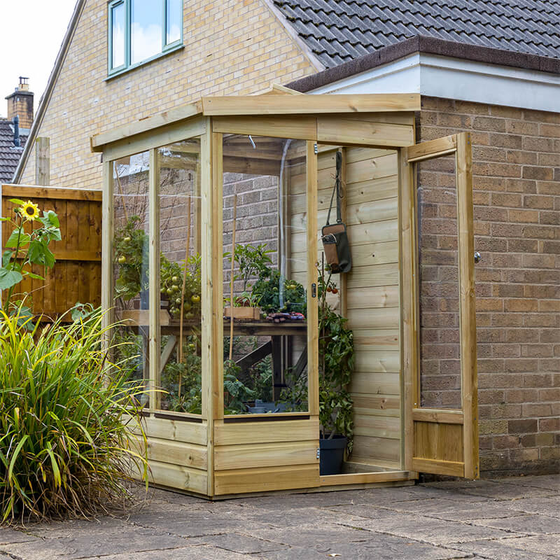 4' x 4' Forest Wallscape Lean To Greenhouse with Solid Back (1.28m x 1.34m) online kaufen
