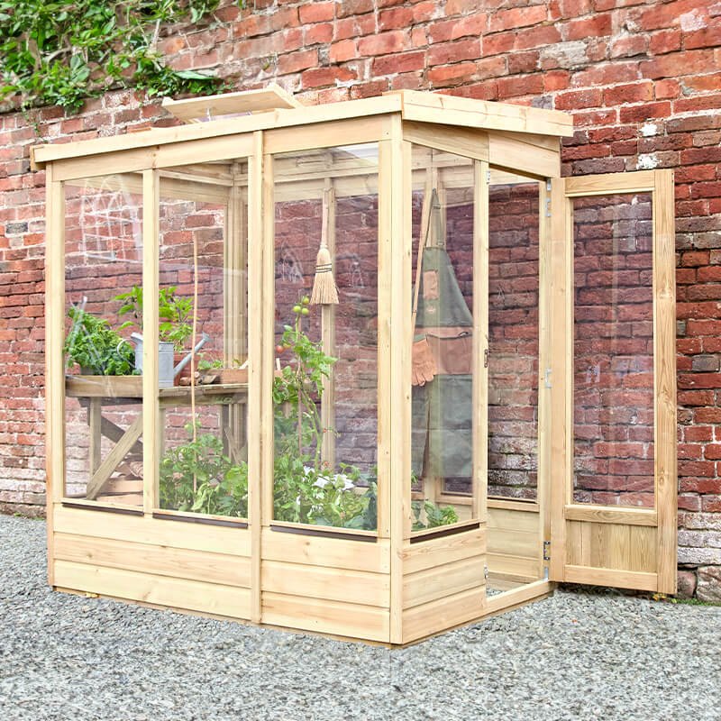 4' x 6' Forest Wallscape Lean To Greenhouse with Glazed Back (1.28m x 1.93m) online kaufen