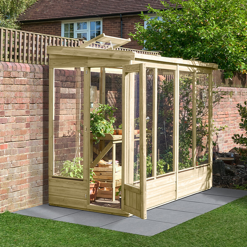 4' x 8' Forest Wallscape Lean To Greenhouse with Glazed Back (1.28m x 2.52m) online kaufen