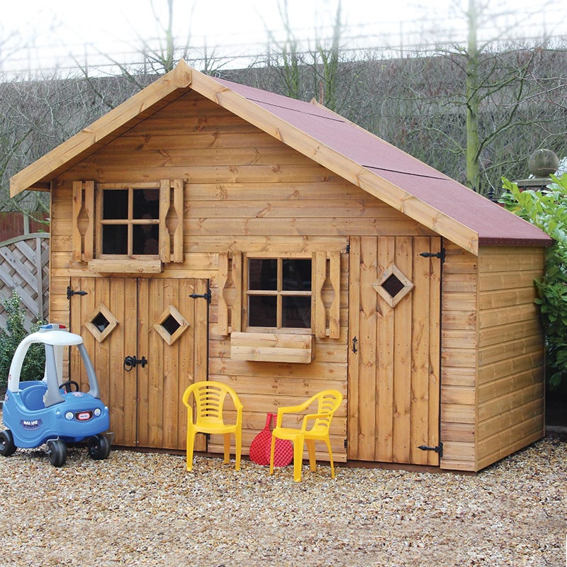 5' x 10' Traditional 2 Storey Kids Wooden Playhouse with Garage (1.51x3.05m) online kaufen
