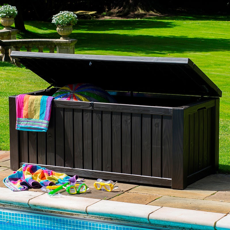 5'1 x 2'4 Keter Rockwood Plastic Garden Storage Box - Brown (1.55m x 0.72m) online kaufen