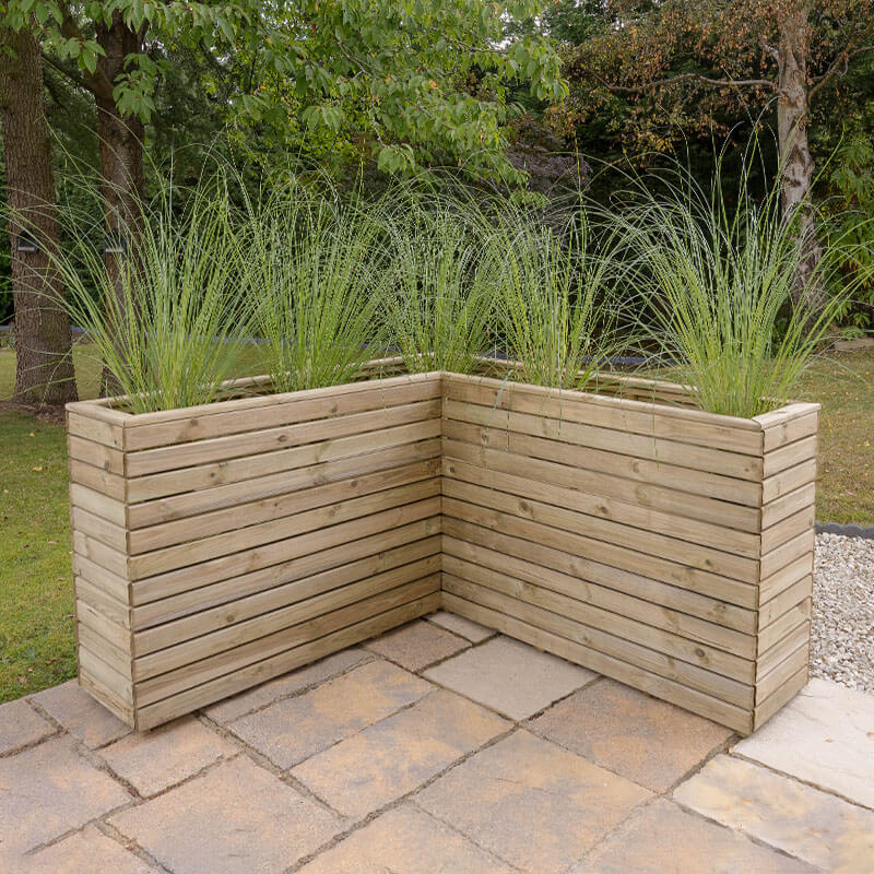 5'3 x 5'3 Forest Linear Corner Wooden Planter (1.6m x 1.6m) online kaufen