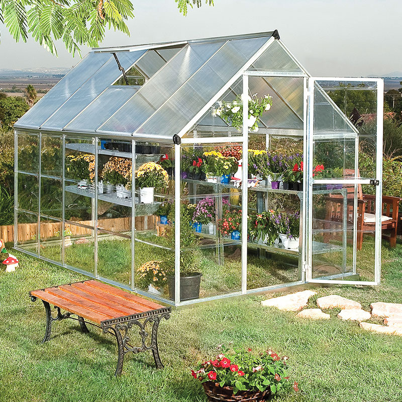 6' x 10' Palram Canopia Hybrid Walk In Silver Polycarbonate Greenhouse (1.85m x 3.06m) online kaufen