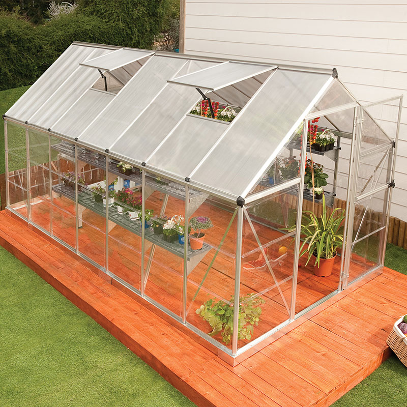 6' x 14' Palram Canopia Hybrid Large Silver Polycarbonate Greenhouse (1.85m x 4.26m) online kaufen