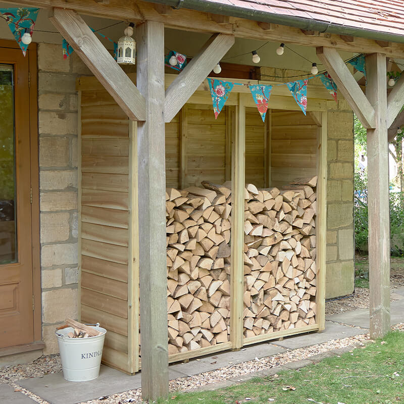 6' x 2'10 Forest Pent Medium Overlap Log Store (1.82m x 0.9m) online kaufen