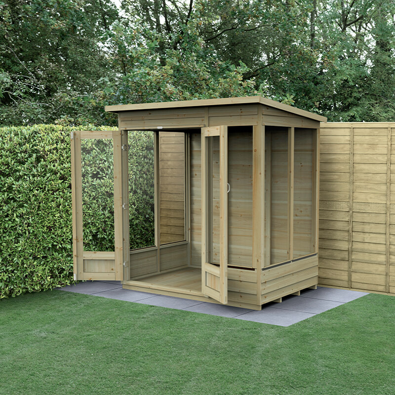 6' x 4' Forest 4Life 25yr Guarantee Double Door Pent Summer House (1.98m x 1.4m) online kaufen