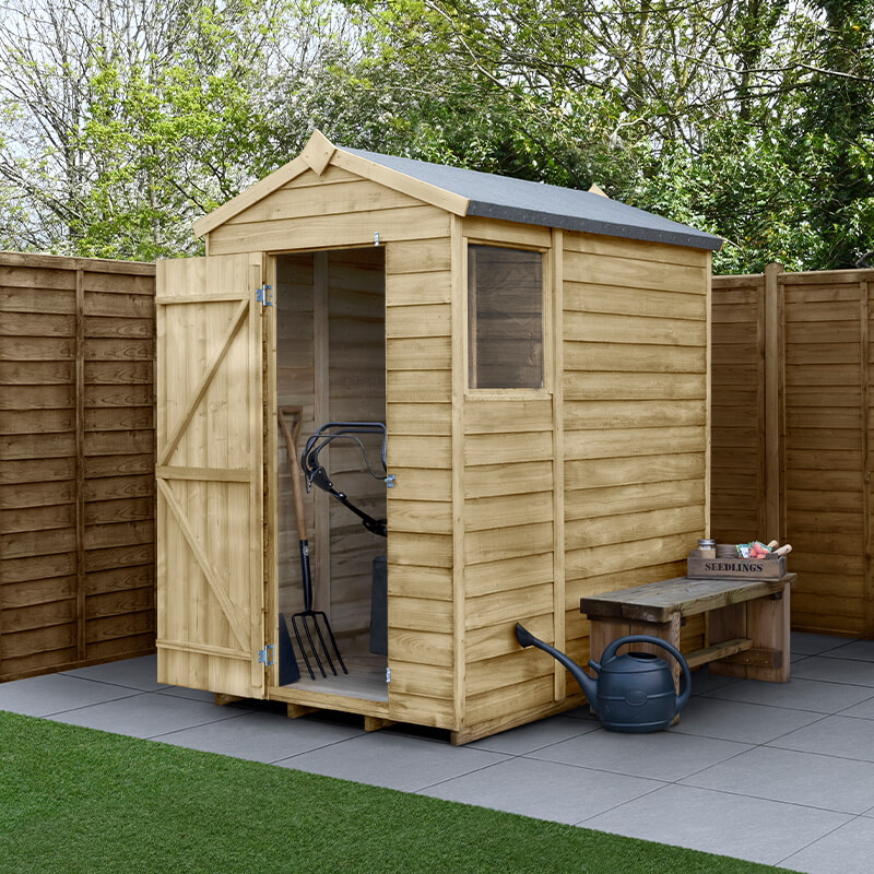 6' x 4' Forest 4Life 25yr Guarantee Overlap Pressure Treated Apex Wooden Shed (1.88m x 1.34m) online kaufen