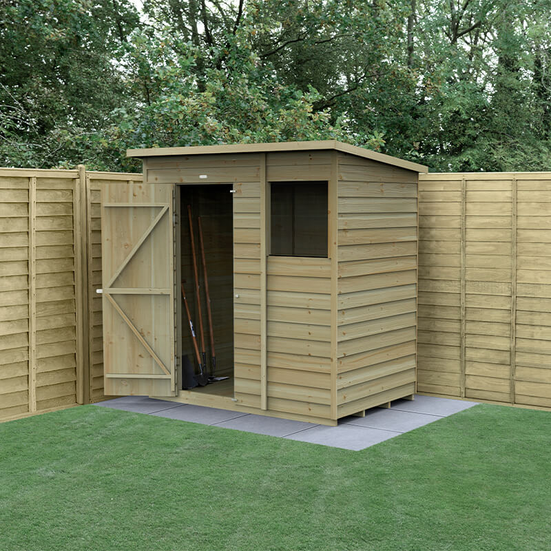 6' x 4' Forest 4Life 25yr Guarantee Overlap Pressure Treated Pent Wooden Shed (1.98m x 1.4m) online kaufen