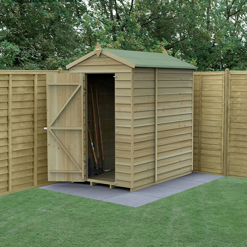 6' x 4' Forest 4Life 25yr Guarantee Overlap Pressure Treated Windowless Apex Wooden Shed (1.88m x 1.34m) online kaufen