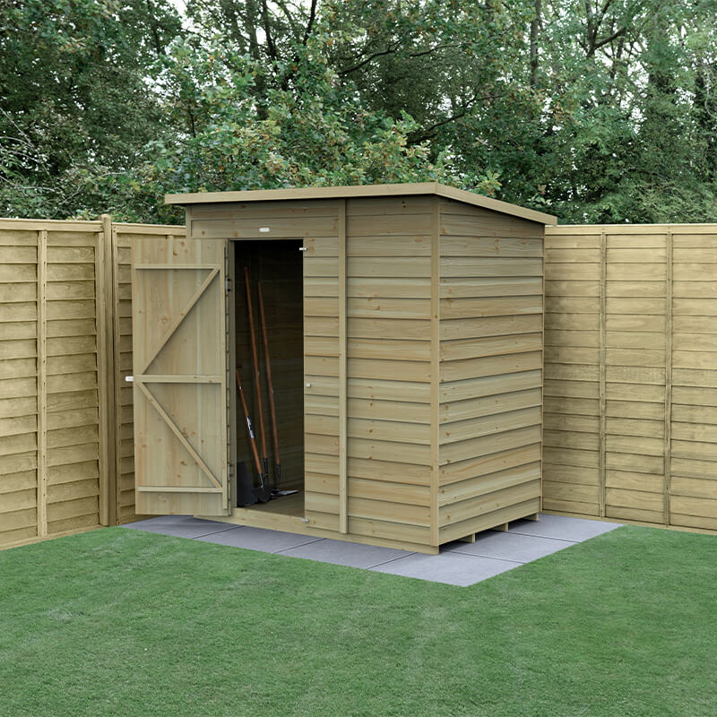 6' x 4' Forest 4Life 25yr Guarantee Overlap Pressure Treated Windowless Pent Wooden Shed (1.98m x 1.4m) online kaufen