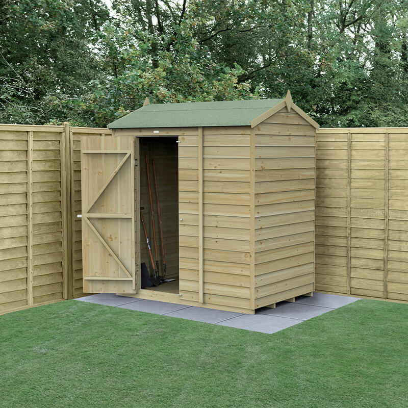 6' x 4' Forest 4Life 25yr Guarantee Overlap Pressure Treated Windowless Reverse Apex Wooden Shed (1.88m x 1.34m) online kaufen