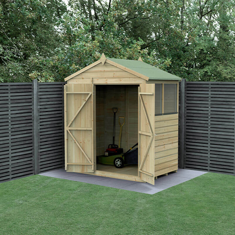 6' x 4' Forest Beckwood 25yr Guarantee Shiplap Pressure Treated Double Door Apex Wooden Shed (1.99m x 1.23m) online kaufen