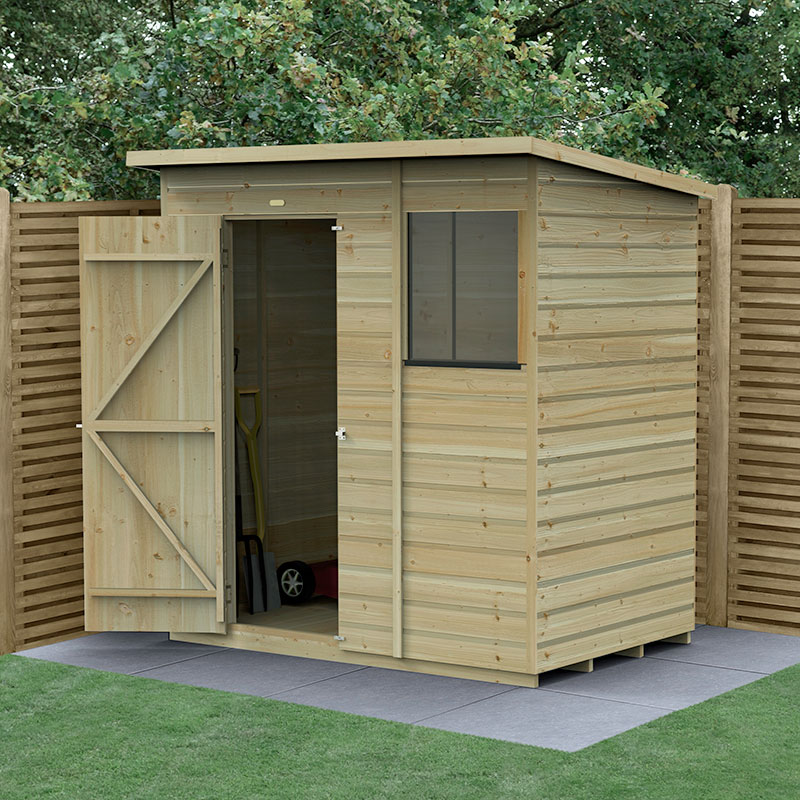 6' x 4' Forest Beckwood 25yr Guarantee Shiplap Pressure Treated Pent Wooden Shed (1.98m x 1.4m) online kaufen