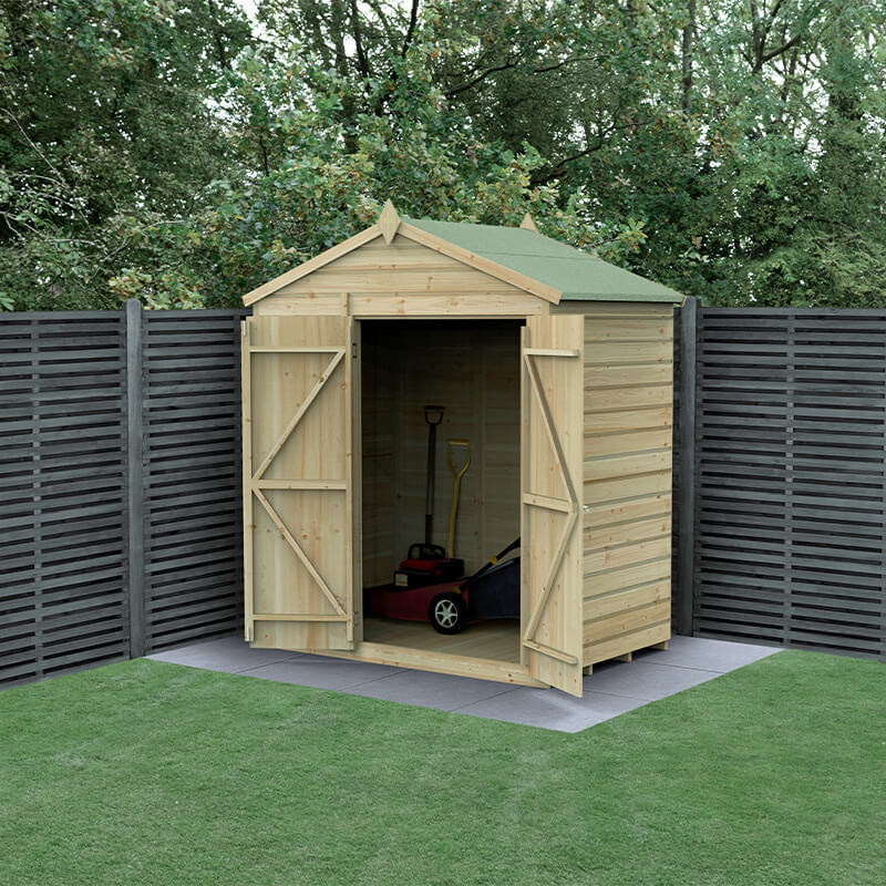 6' x 4' Forest Beckwood 25yr Guarantee Shiplap Pressure Treated Windowless Double Door Apex Wooden Shed (1.88m x 1.34m) online kaufen