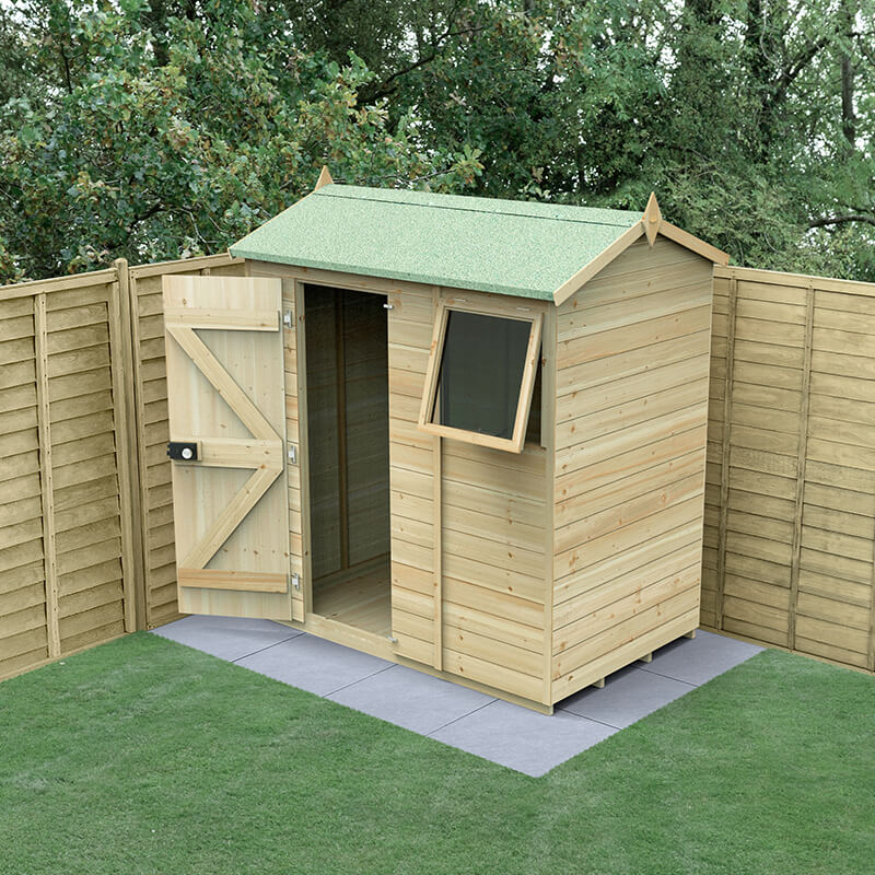6' x 4' Forest Timberdale 25yr Guarantee Tongue & Groove Pressure Treated Reverse Apex Shed (1.93m x 1.37m) online kaufen