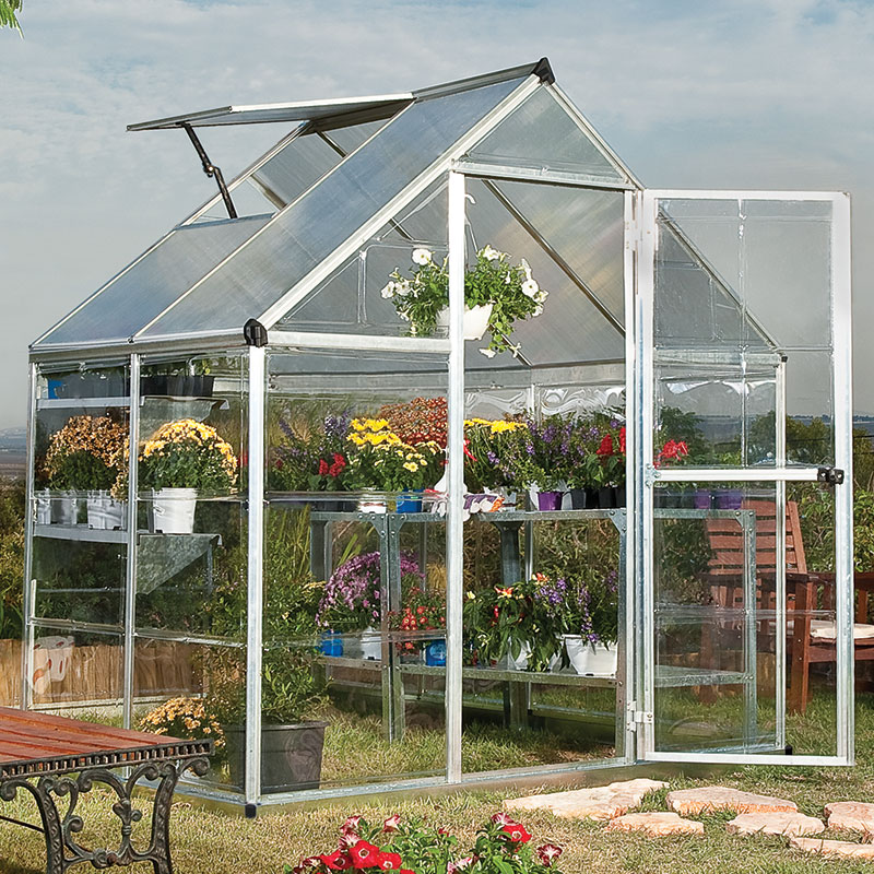 6' x 4' Palram Canopia Hybrid Silver Polycarbonate Greenhouse (1.85m x 1.26m) online kaufen