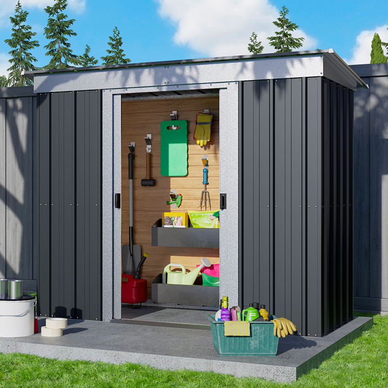6' x 4' Yardmaster Castleton Anthracite Pent Metal Shed (1.98m x 1.19m) online kaufen