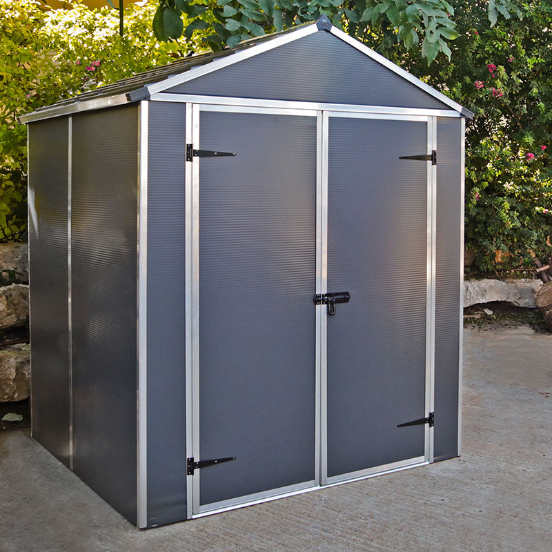 6' x 5' Palram Canopia Rubicon Multi-Wall Premium Dark Grey Plastic Shed (1.85m x 1.53m) online kaufen