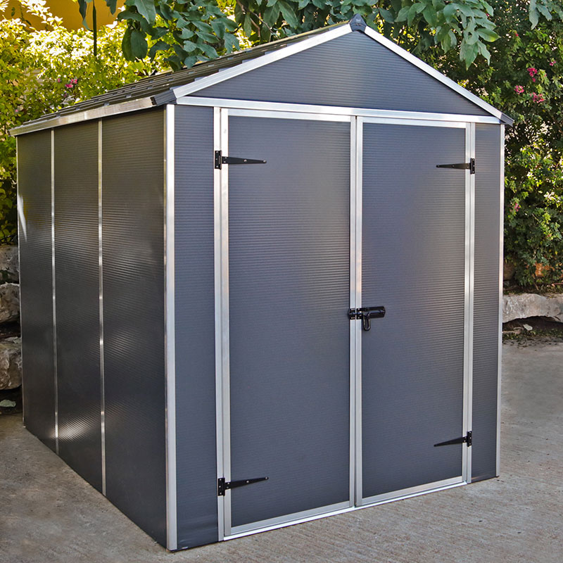 6' x 8' Palram Canopia Rubicon Multi-Wall Premium Dark Grey Plastic Shed (1.85m x 2.28m) online kaufen