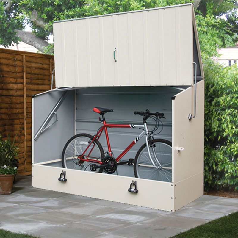 6'4 x 2'9 Trimetals Protect.a.Cycle Metal Bike Shed with Ramp - Cream (1.95m x 0.88m) online kaufen