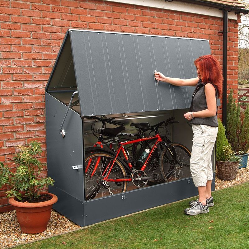 6'4 x 2'9 Trimetals Ramped Metal Bike Shed - Anthracite (1.96m x 0.89m) online kaufen