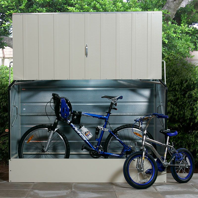 6'4 x 2'9 Trimetals Ramped Metal Bike Shed - Cream (1.95m x 0.88m) online kaufen
