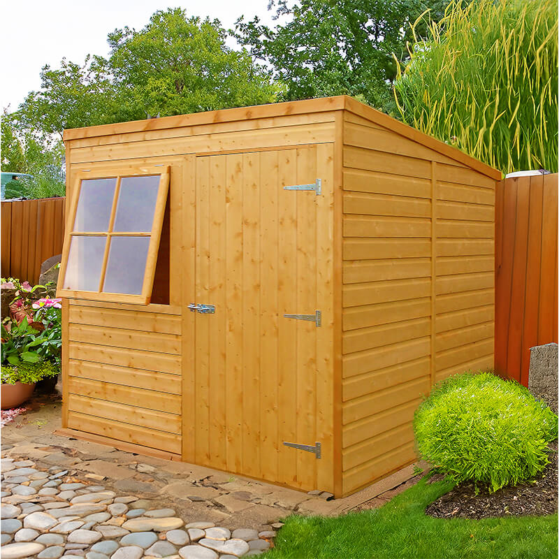 6'7 x 7' Shire Shiplap Pent Wooden Garden Shed (2.01m x 2.15m) online kaufen