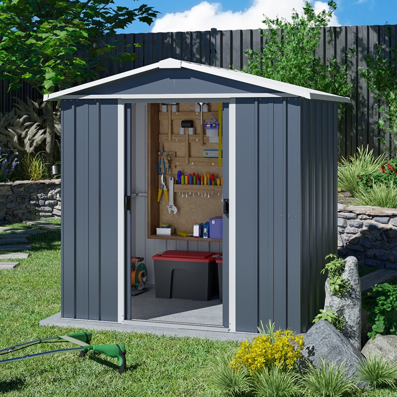 6'8 x 4'6 Yardmaster Castleton Anthracite Metal Shed (2.02m x 1.37m) online kaufen