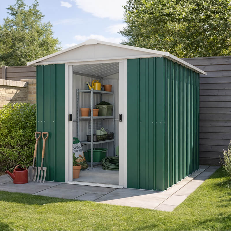 6'8 x 7'2 Yardmaster Green Metal Shed (2.02m x 2.17m) online kaufen