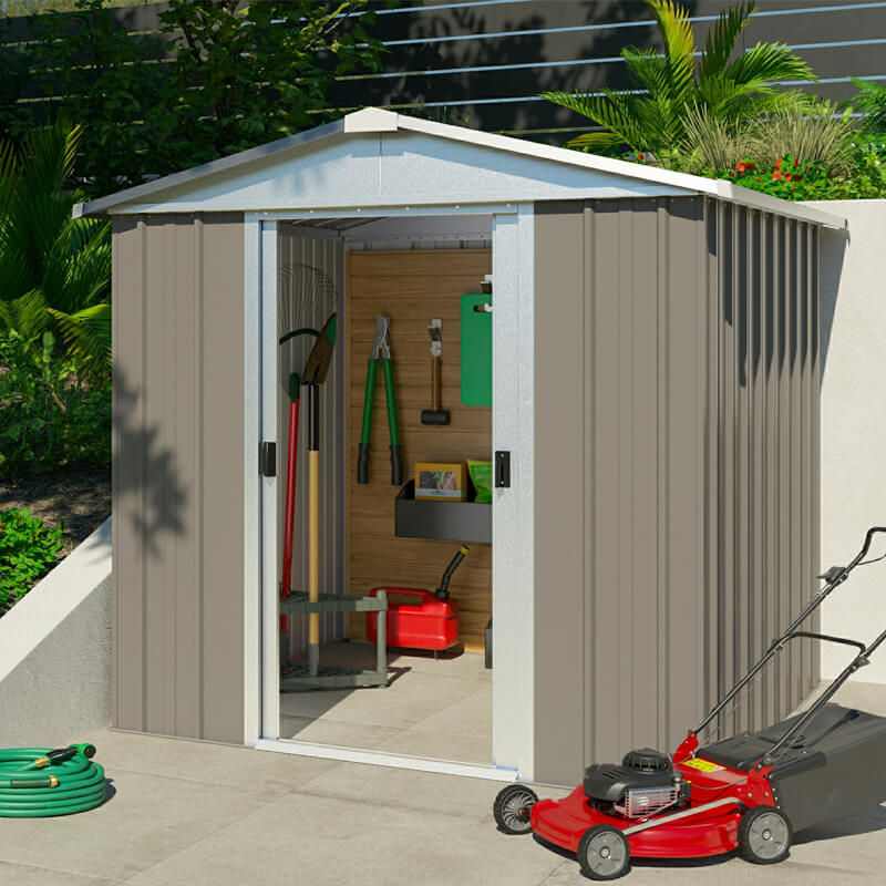 6'8 x 7'2 Yardmaster Tall Stone Grey Metal Shed (2.02m x 2.17m) online kaufen