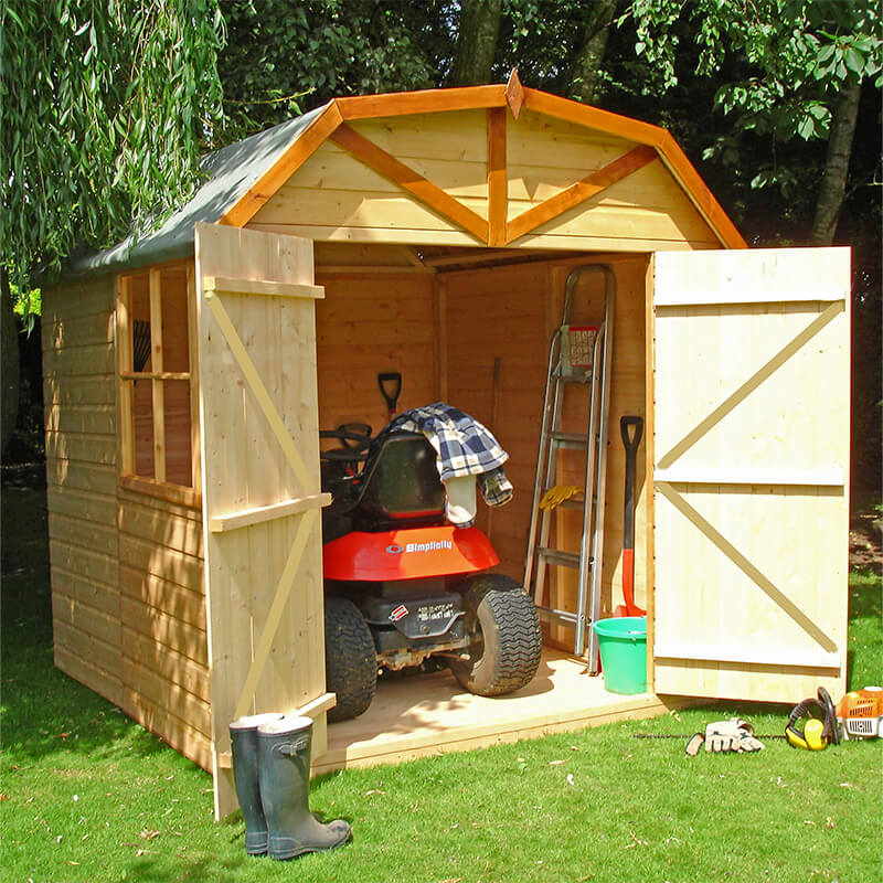 6'9 x 6'6 Shire Barn Double Door Wooden Garden Shed (2.16m x 2.52m) online kaufen