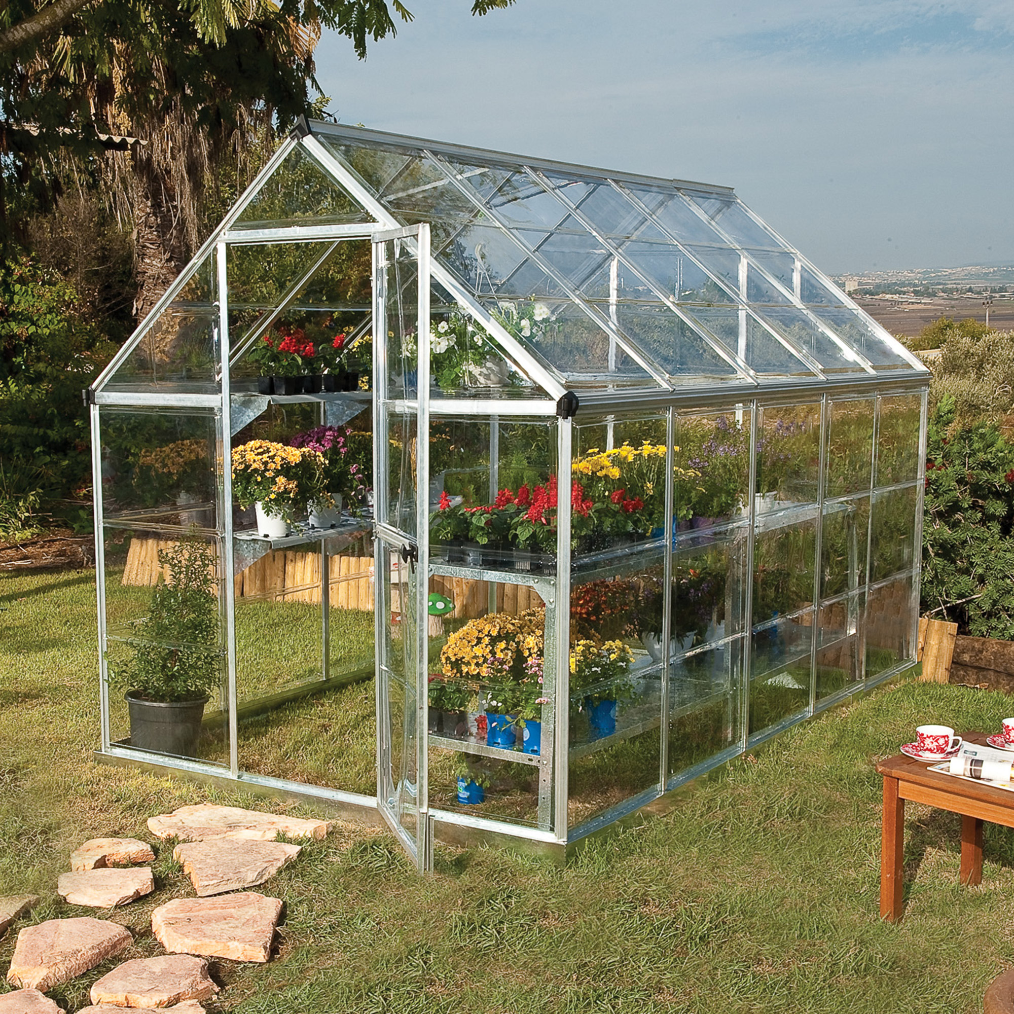 6â x 10â Palram Canopia Harmony Walk In Silver Polycarbonate Greenhouse (1.85m x 3.06m) online kaufen